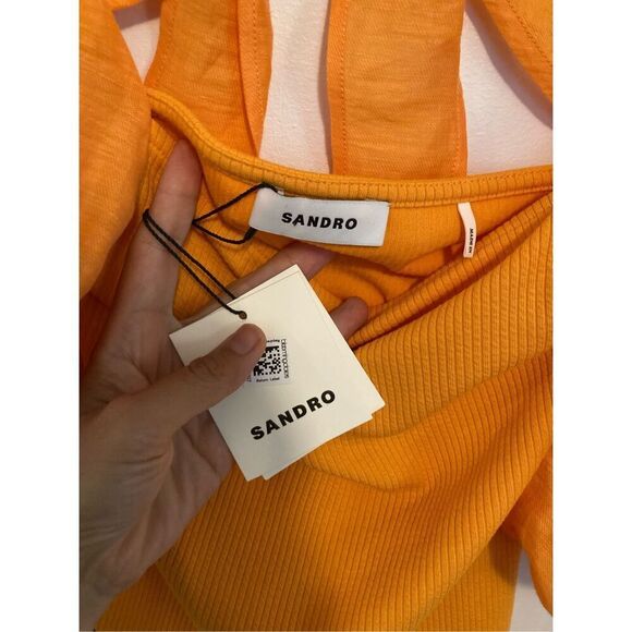 SANDRO Dual‎ Fabric Top - Picture 4 of 5